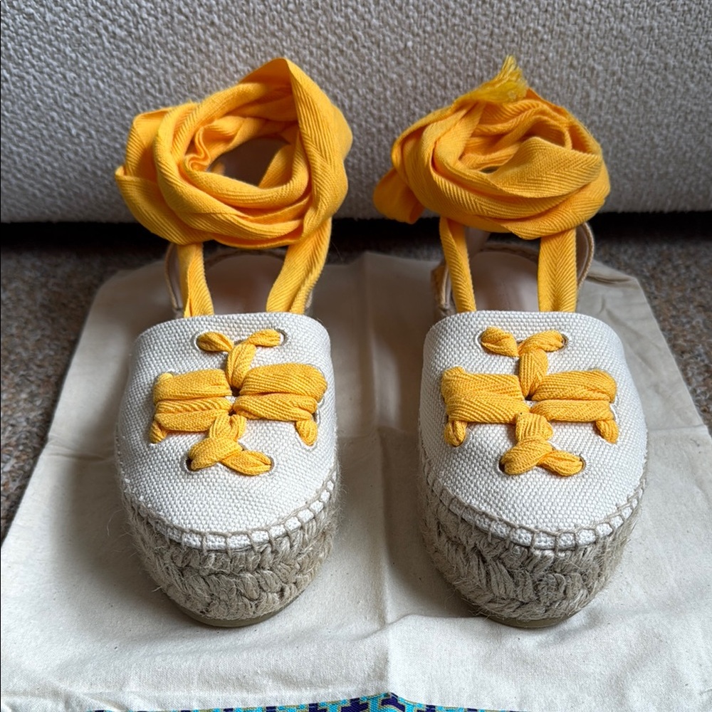 Tory Burch Woven Double T Espadrille